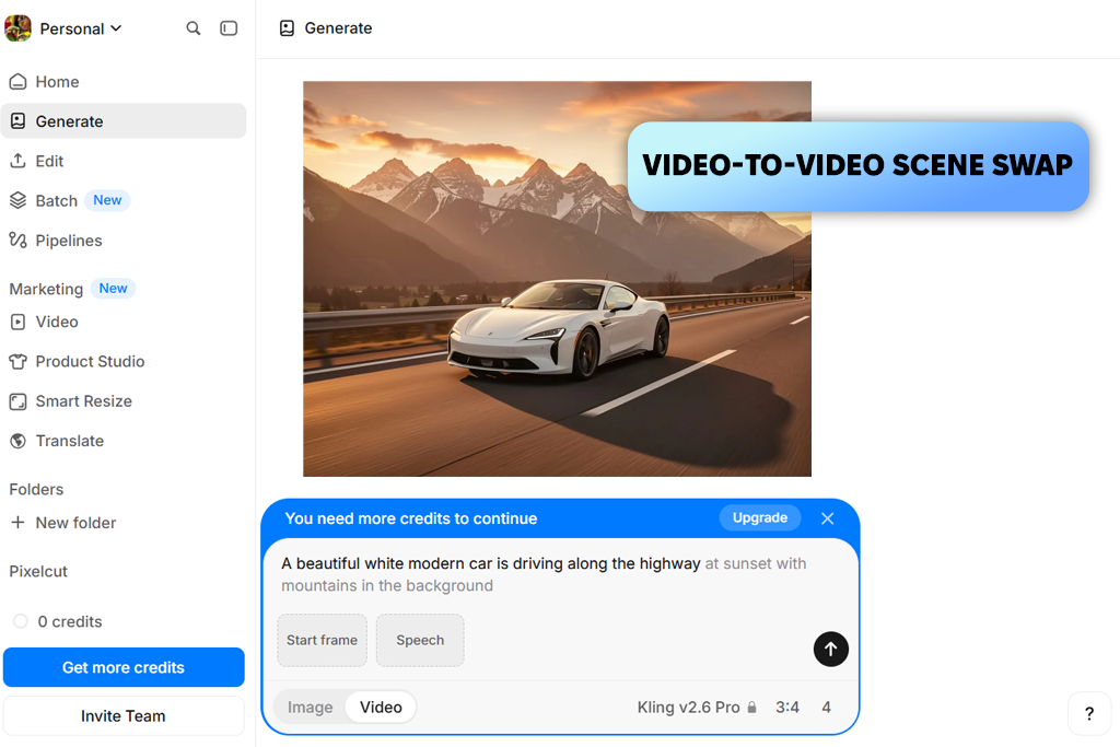 pixelcut ai car video generator
