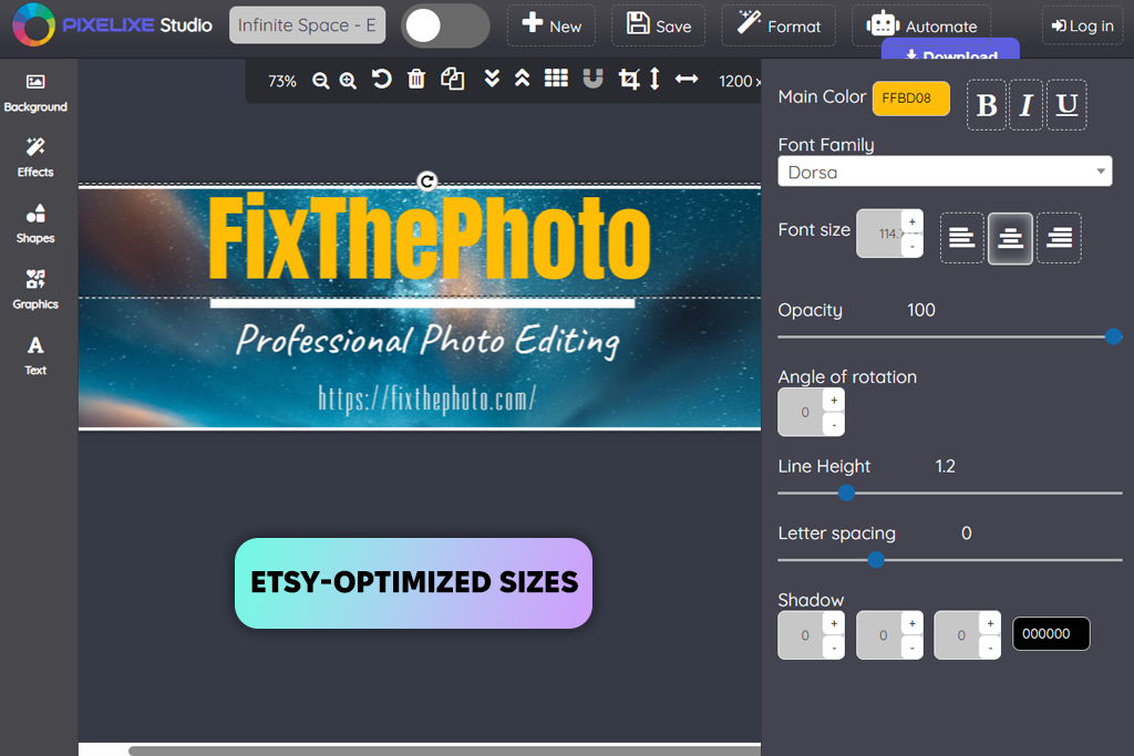 pixelixe etsy banner maker