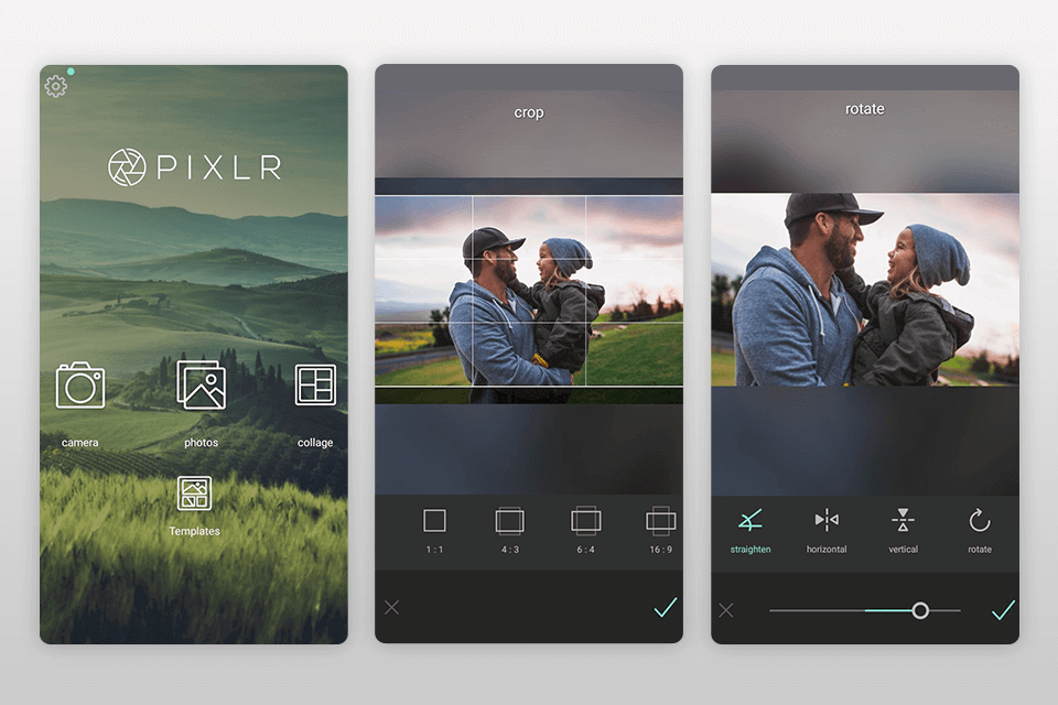 pixlr kid camera app interface