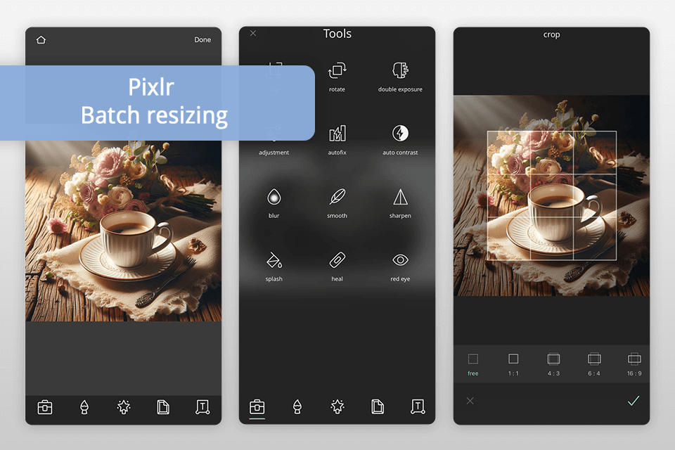 pixlr app to resize photos