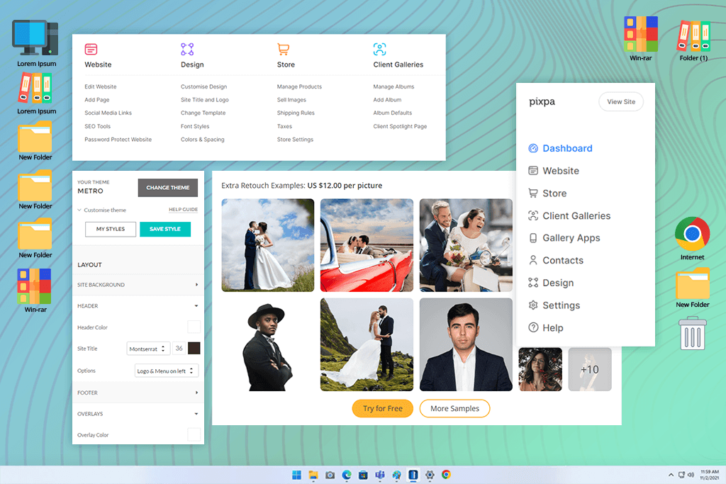 pixpa web design software