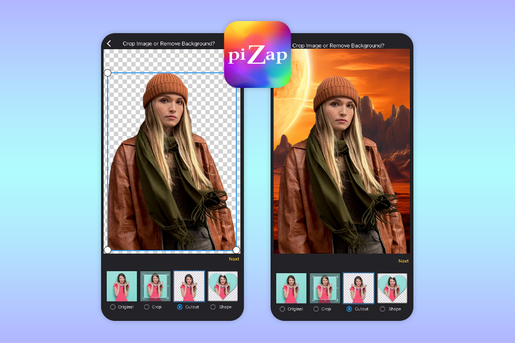 pizap app interface