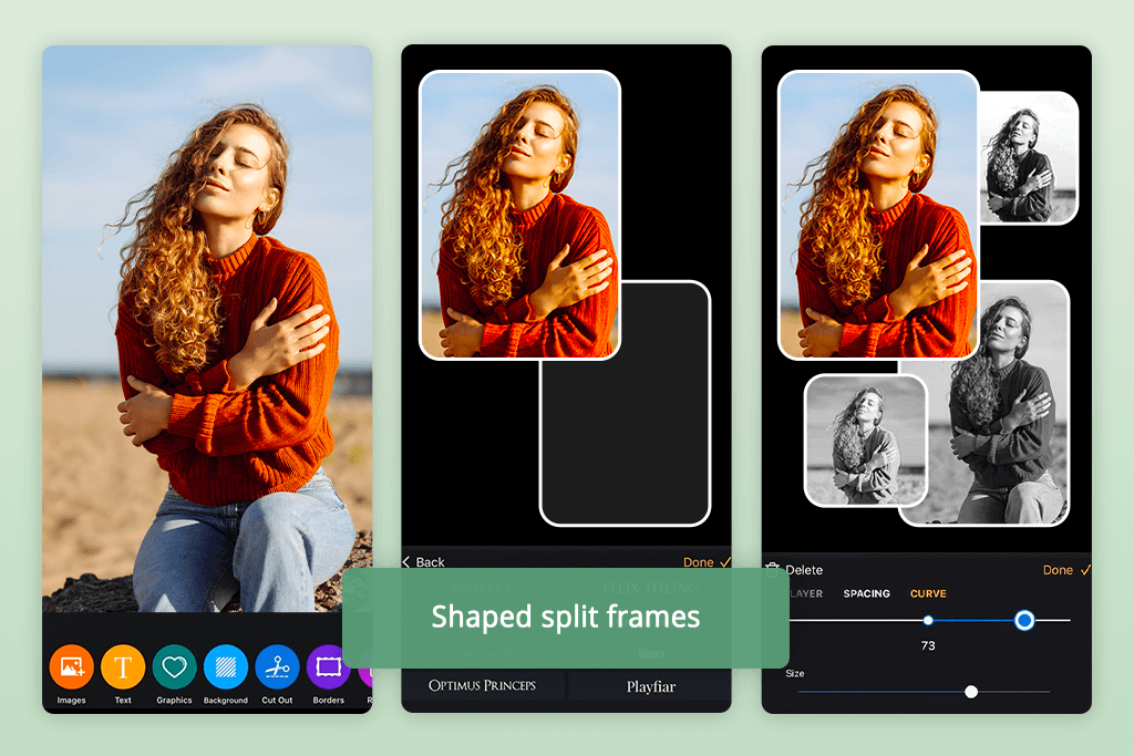 pizap screen split photo app