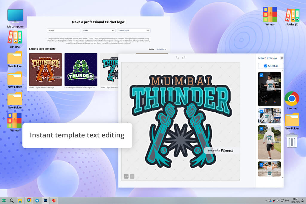placeit cricket logo maker