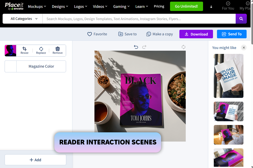 placeit magazine mockup generator