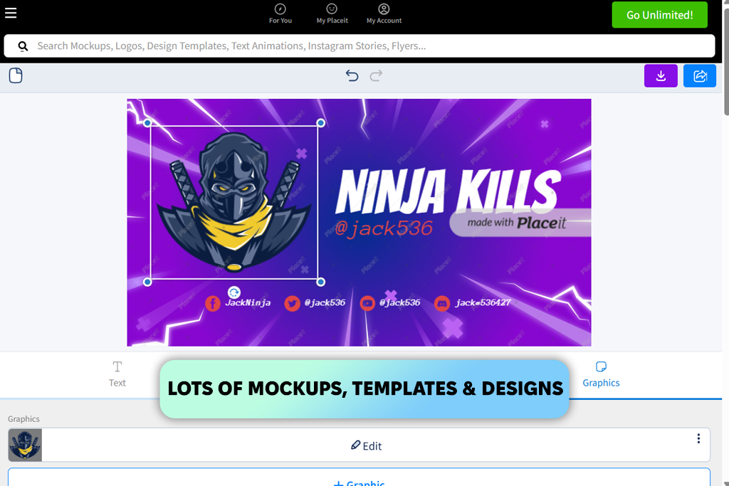 placeit interface