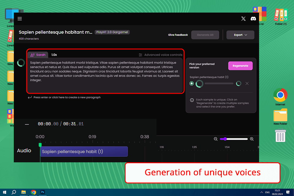 play.ht ai voice cloning software interface