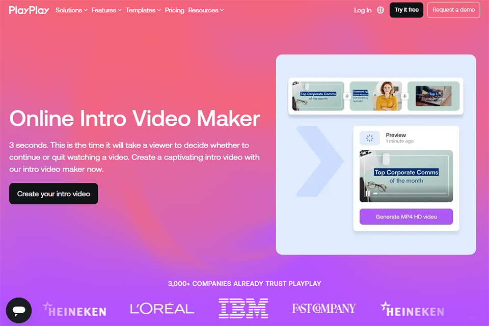 playplay free intro maker no watermark