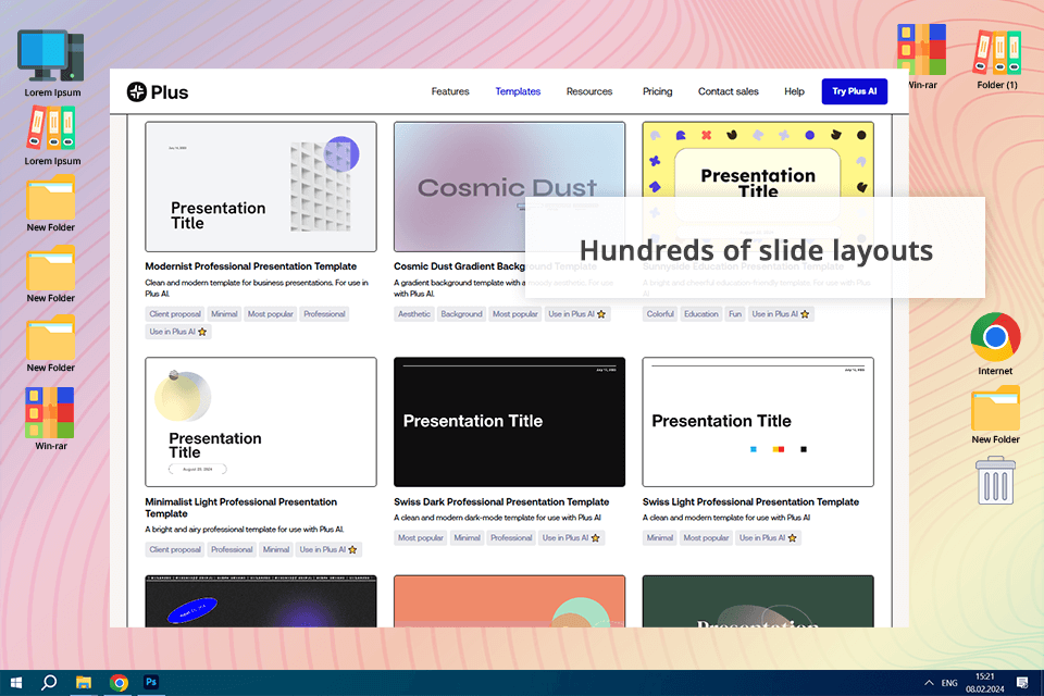 interfaz de creador de presentaciones con inteligencia artificial