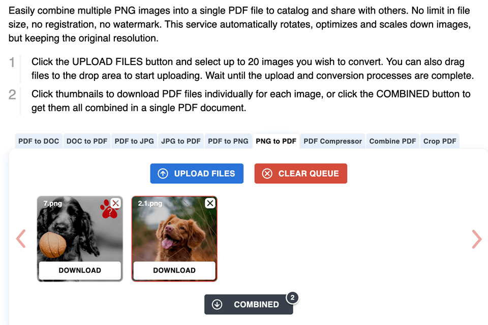 pngtopdf png to pdf converter interface