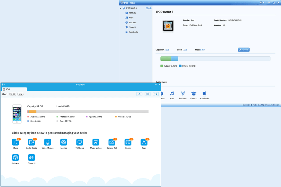 podtrans download interface