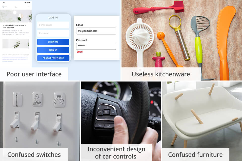 poorly designed products