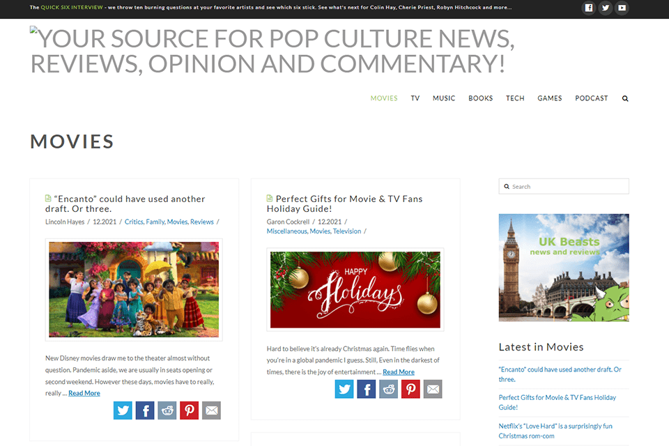 pop culture beast entertainment blog