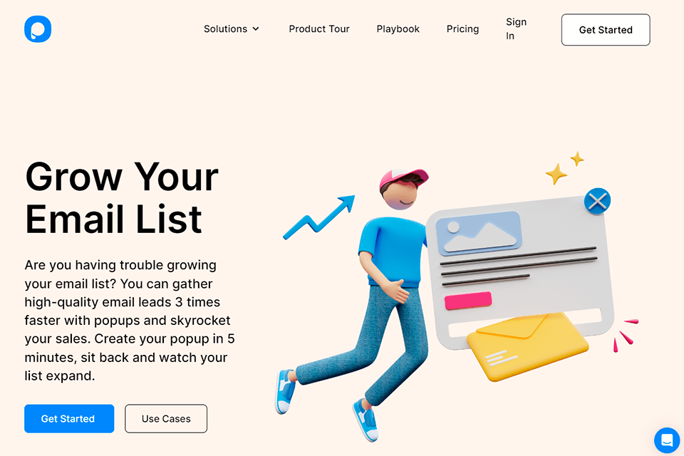 popusmart email capture tool interface