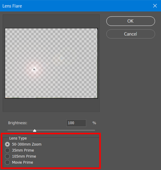 position your lens flare in photoshop