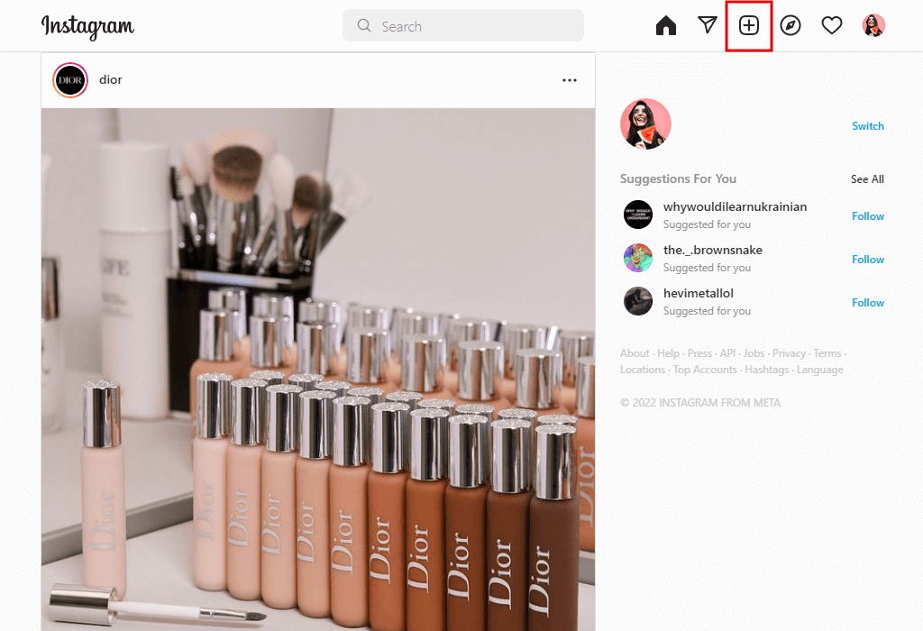 post multiple pictures in instagram plus button