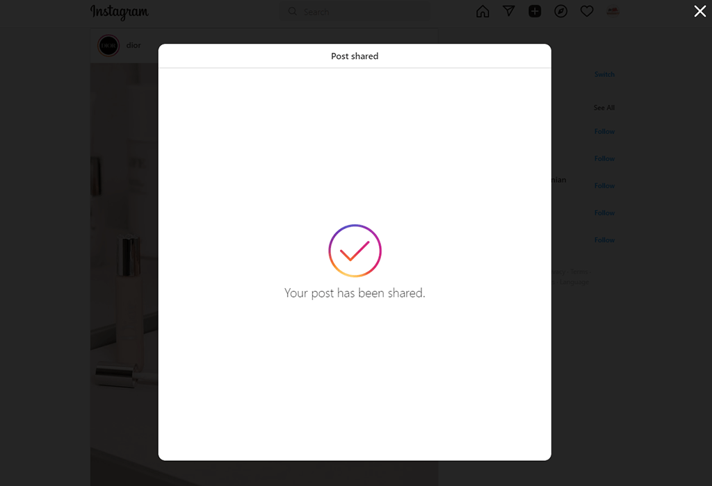 post multiple pictures in instagram shared notification