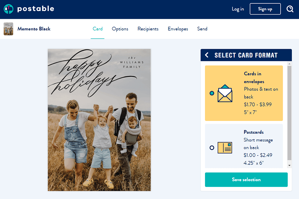 postable holiday card maker