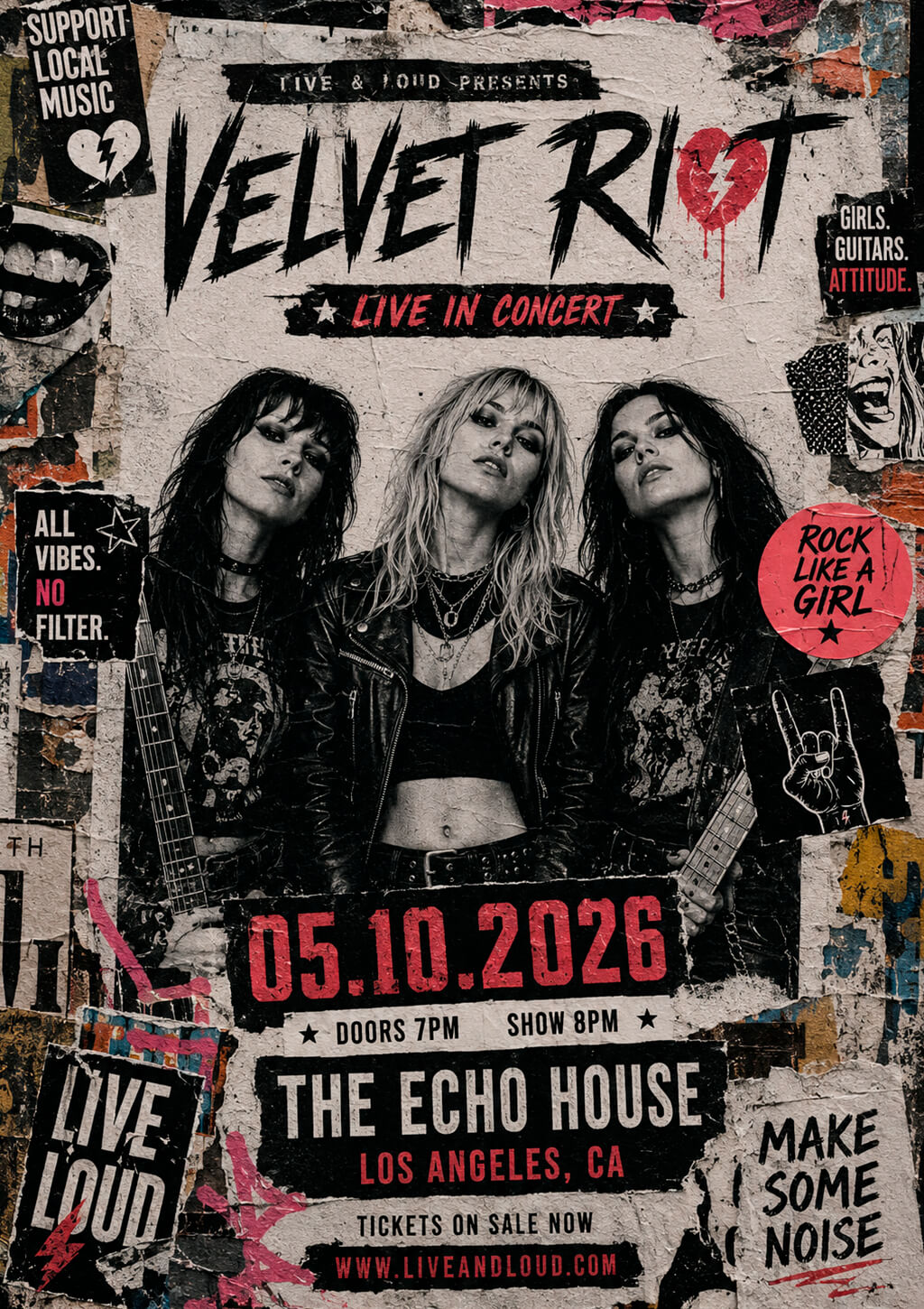 poster wall rock concert flyer idea