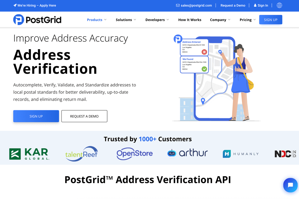postgrid address verification tool interface