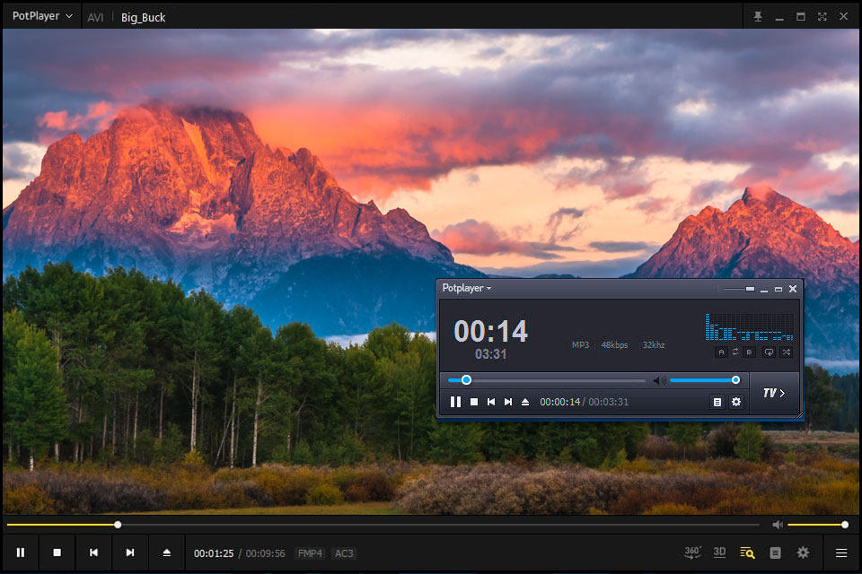 potplayer mpg player interface