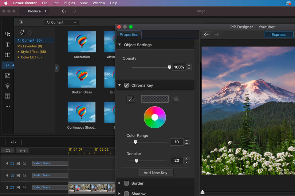 powerdirector 365 video editing software for mac interface