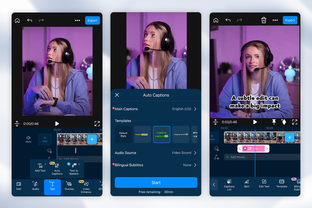 powerdirector app for video captions
