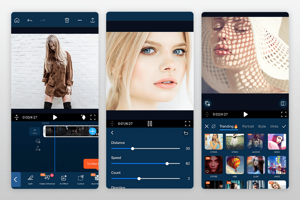 powerdirector free video editing app interface