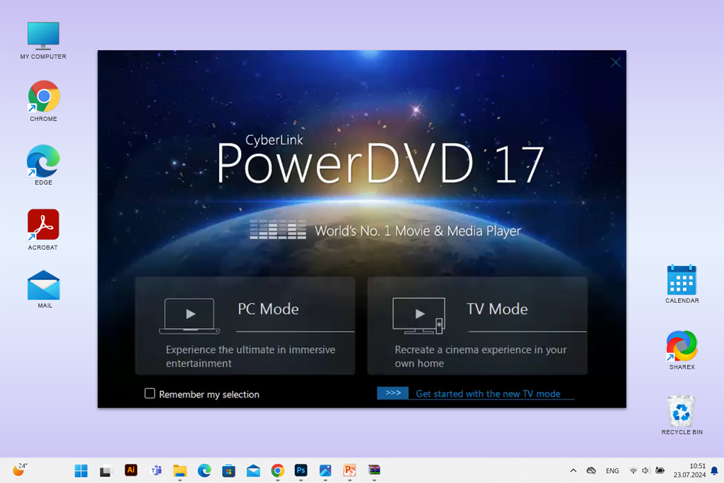 powerdvd 17.5.0 interface