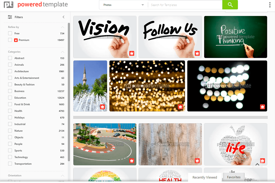 poweredtemplate digital media library stock photos