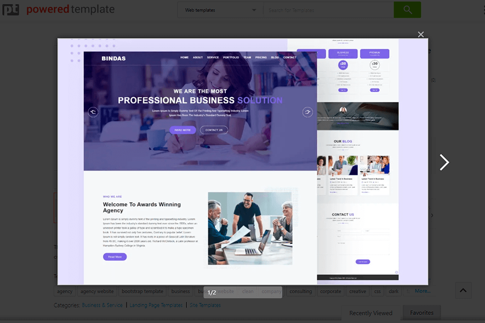 poweredtemplate digital media library website design