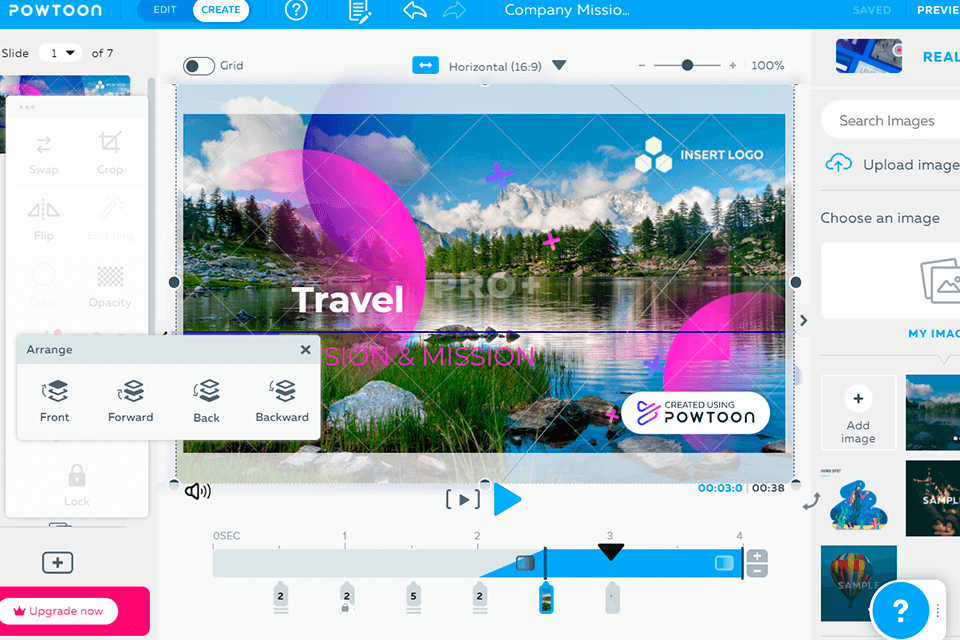 powtoon free promo video maker interface