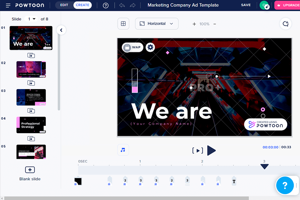 powtoon الواجهة البديلة clipchamp