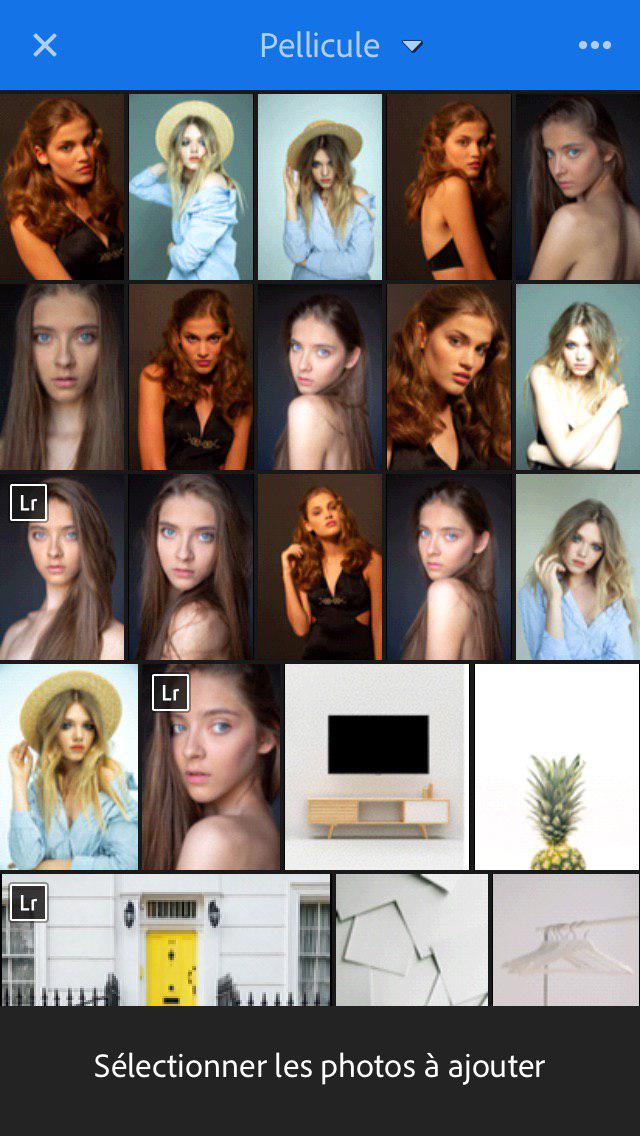 prendre une photo version mobile lightroom cc