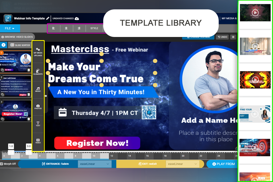 presentermedia online slideshow maker