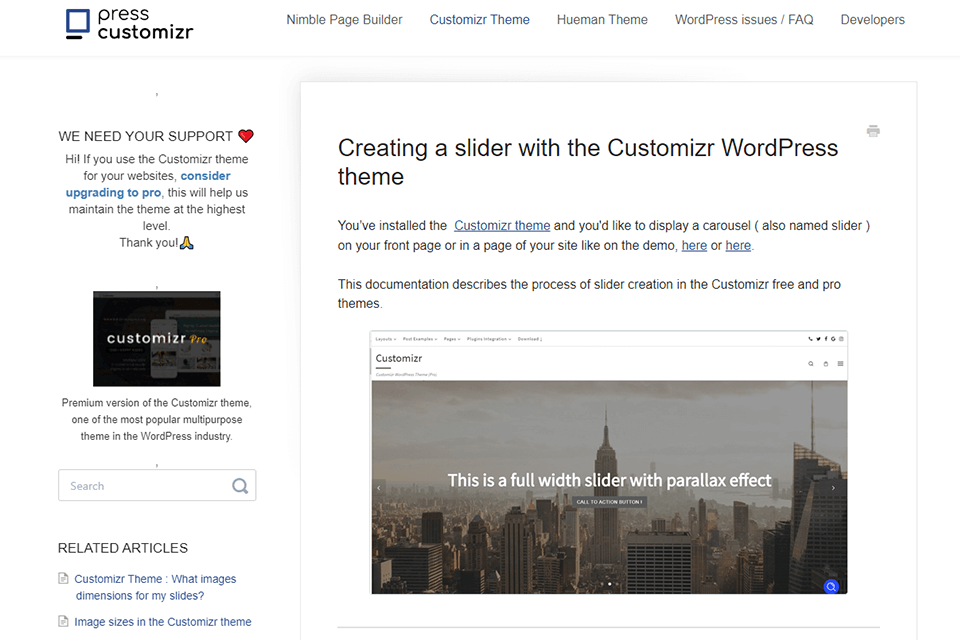 press customizr wordpress themes knowledge base