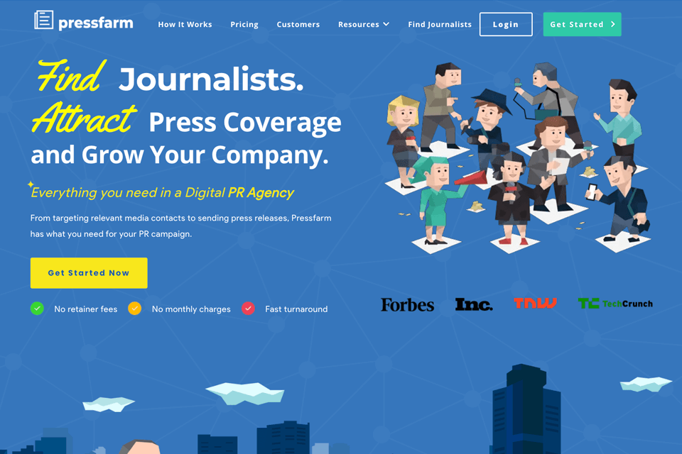 pressfarm public relations agency website