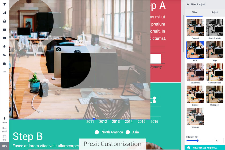تخصيص عرض بريزي