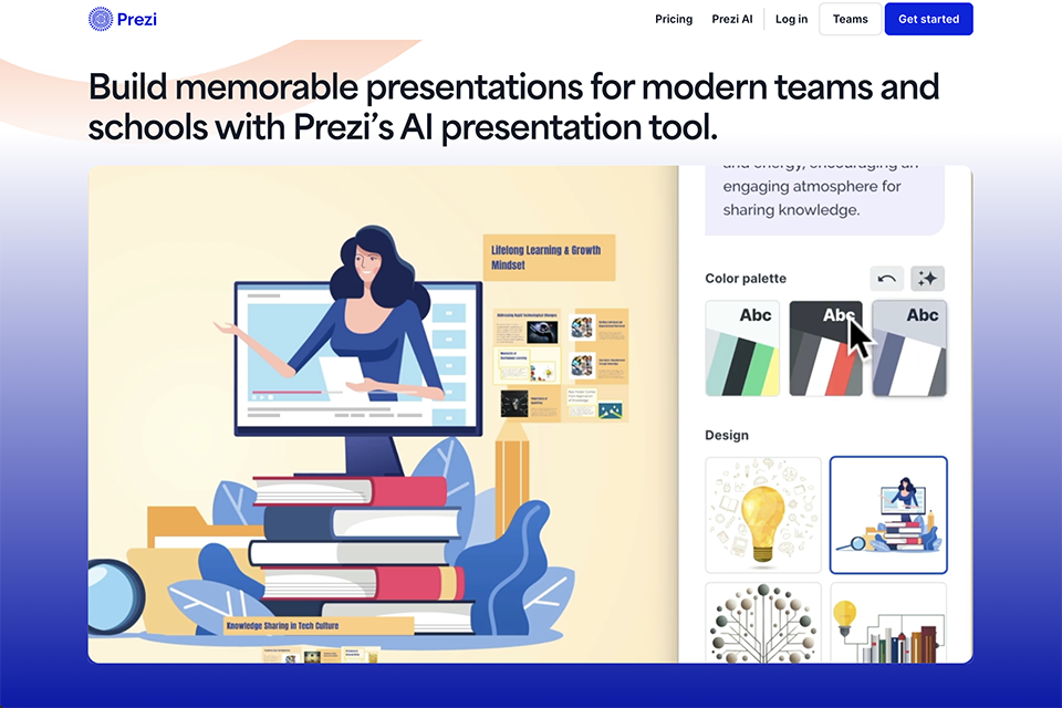 prezi video presentation software interface
