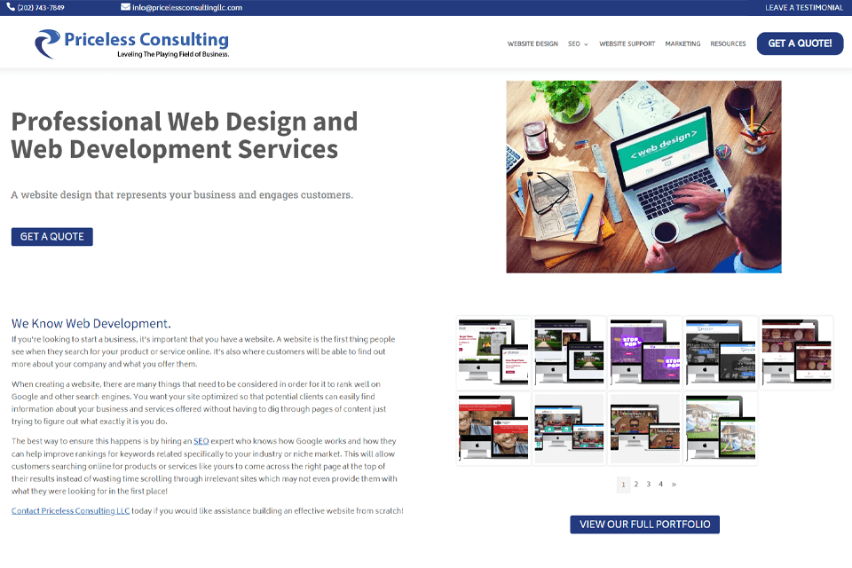 priceless consulting llc web development