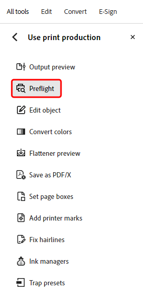 print production in adobe acrobat pro features