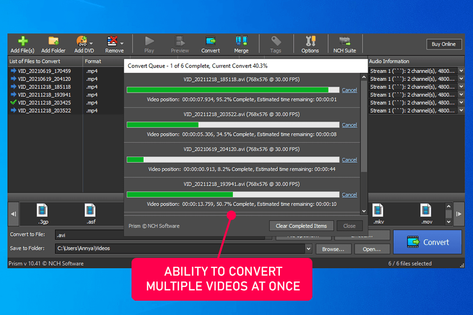 prism video converter interface