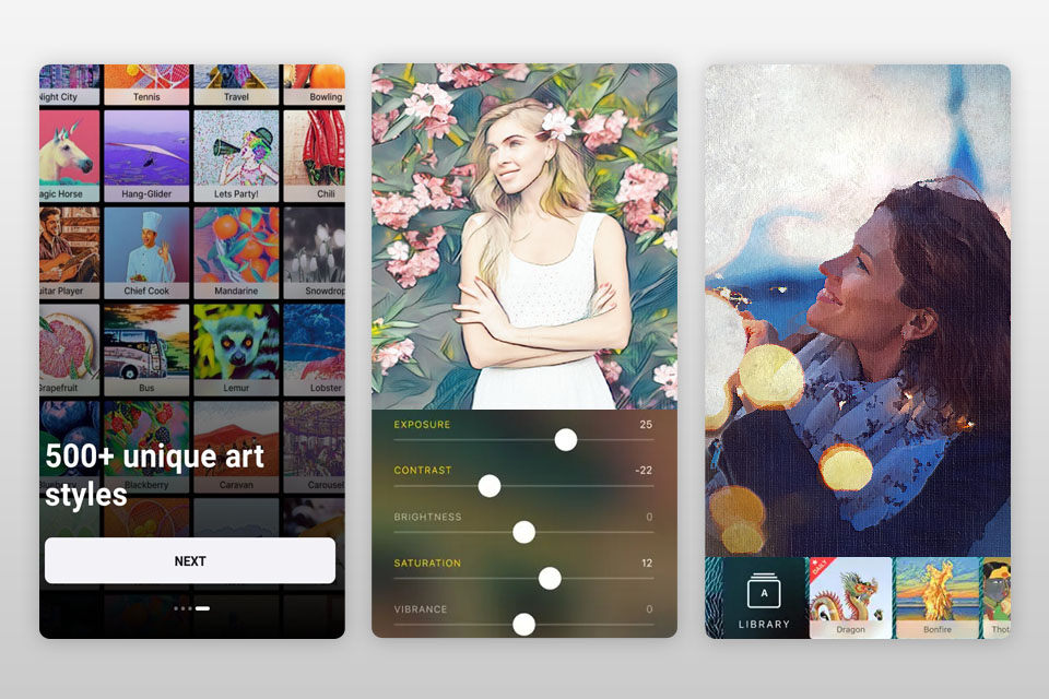 prisma turn picture into painting app interface