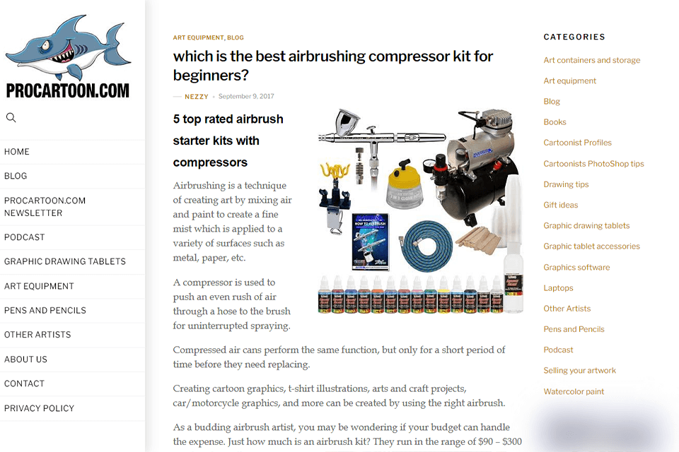 procartoon art equipment