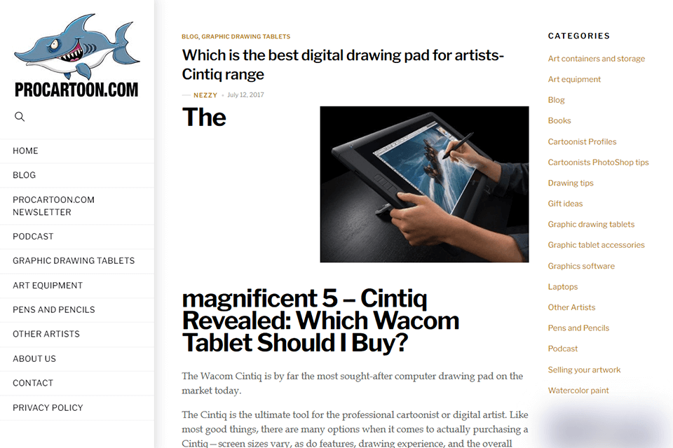 procartoon drawing tablets