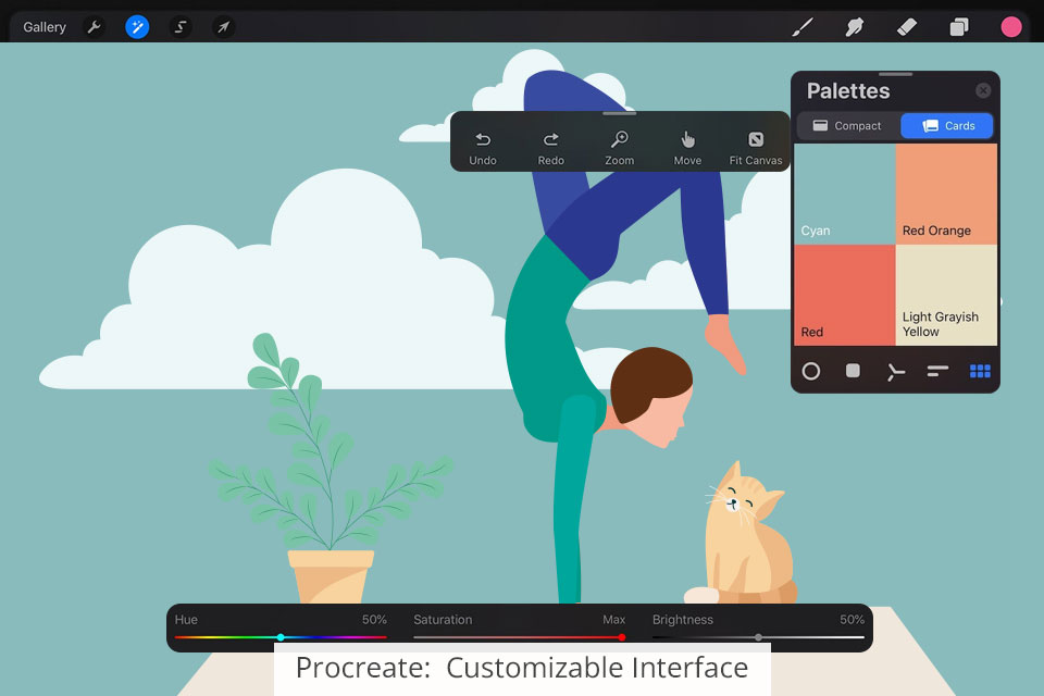 procreate customizable interface