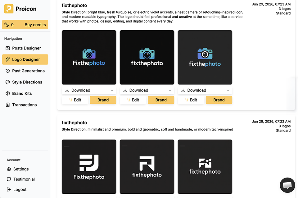 proicon ai logo generator