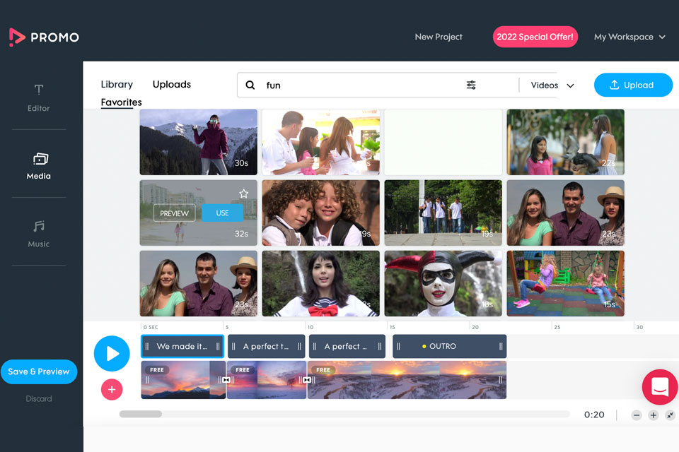 promo video compilation maker interface