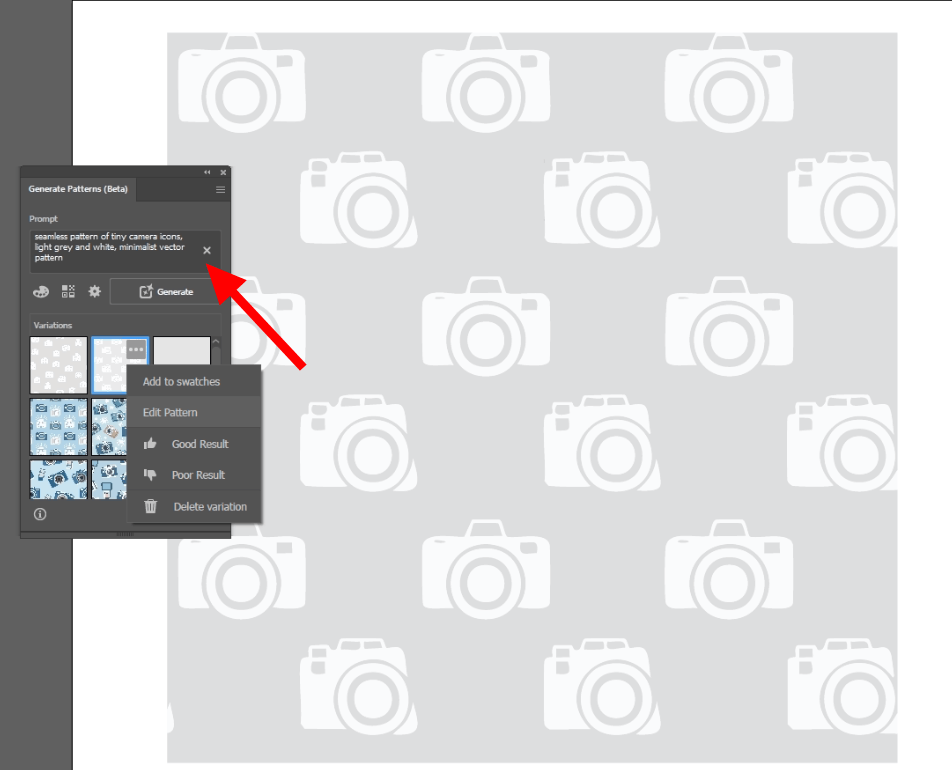 prompt for pattern generation in illustrator