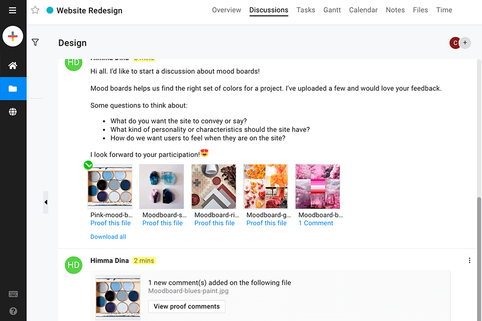 proofhub kanban software interface